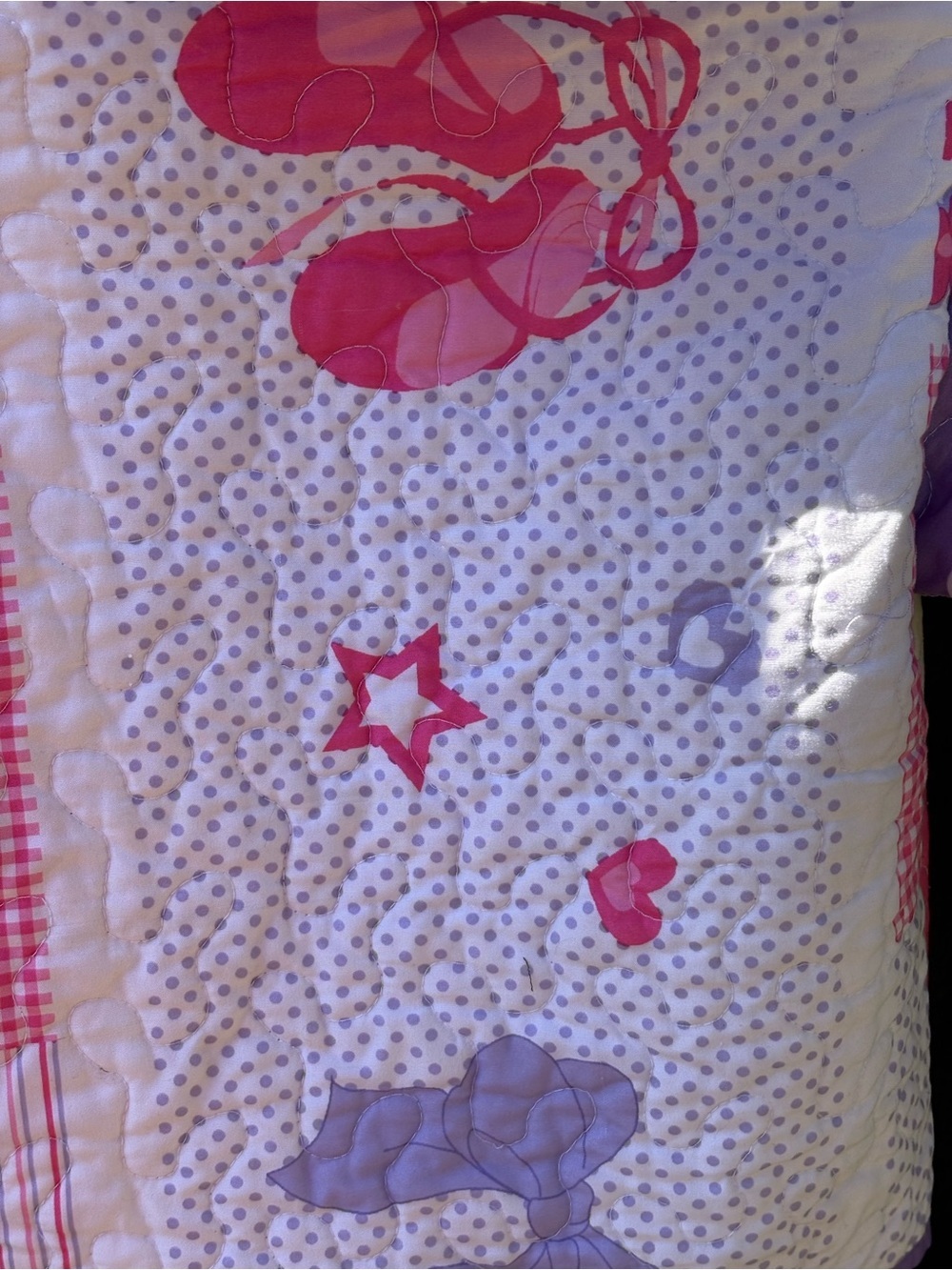 2T/3T Girls  Quilted Hooded Pullover with Ballerina Motif - Purple & Pink - Picture 6 of 8
